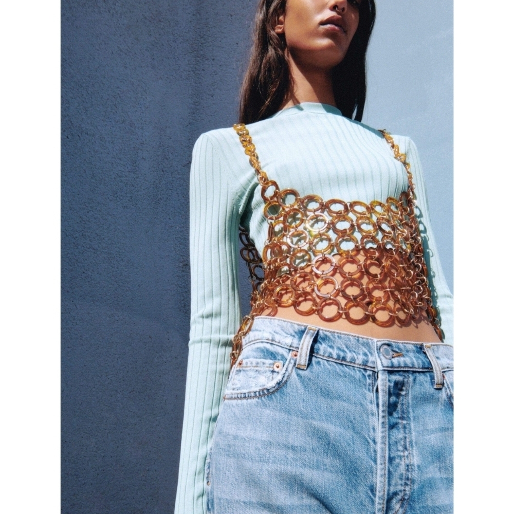 Zara Woman Ring Crop Top Limited Eddition
